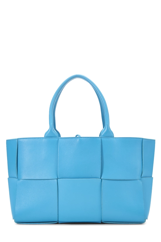 Blue Calfskin Maxi Intrecciato Arco Tote Small, , large image number 0