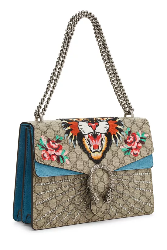 Original GG Supreme Crystal Embellished Tiger Dionysus Shoulder Bag Medium, , large image number 1