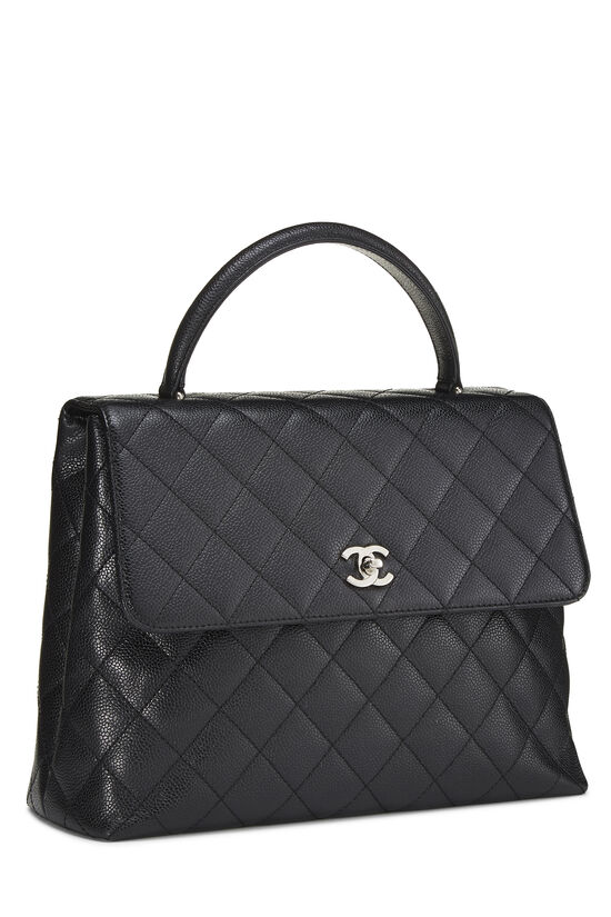 Black Quilted Caviar Kelly, , large image number 1