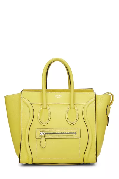 Yellow Drummed Calfskin Luggage Micro