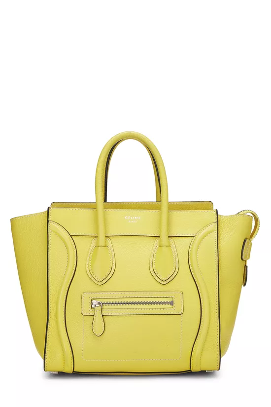 Yellow Drummed Calfskin Luggage Micro, , large image number 0
