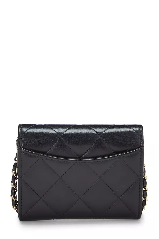 Black Quilted Lambskin Classic Flap Coin Purse, , large image number 3