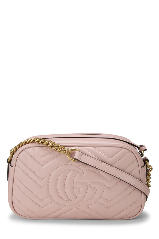 Pink Leather GG Marmont Crossbody Bag Small, , large image number 3