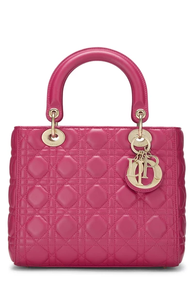 Pink Cannage Quilted Lambskin Lady Dior Small