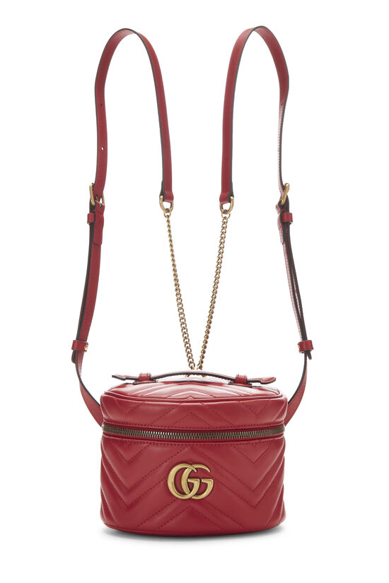 Red Leather GG Marmont Backpack Mini, , large image number 1