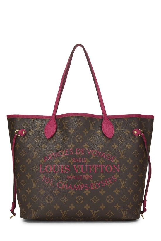 Pink Monogram Canvas Ikat Flower Neverfull MM, , large image number 0