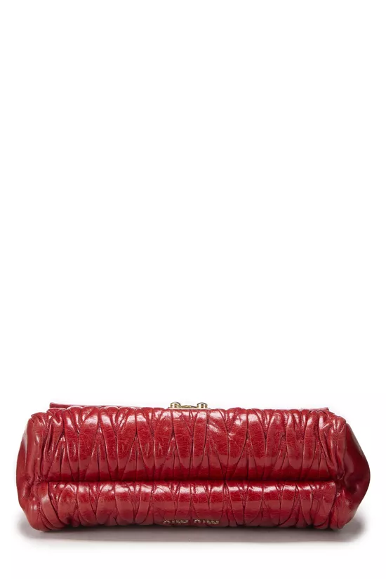 Red Nappa Flap Shoulder Bag, , large image number 4