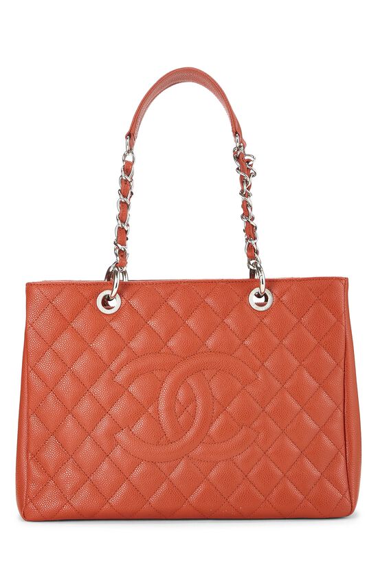 Orange Quilted Caviar Grand Shopping Tote (GST), , large image number 0