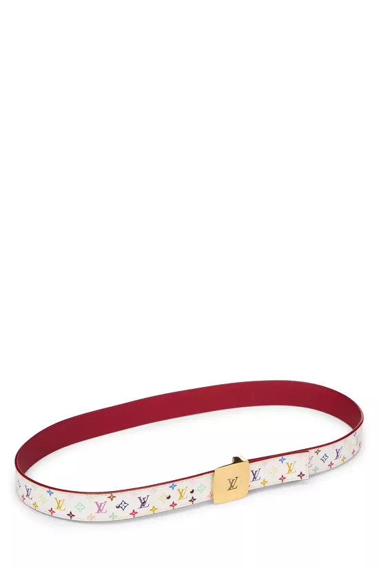 Takashi Murakami X Louis Vuitton White Monogram Multicolore Ceinture 90	, , large image number 1