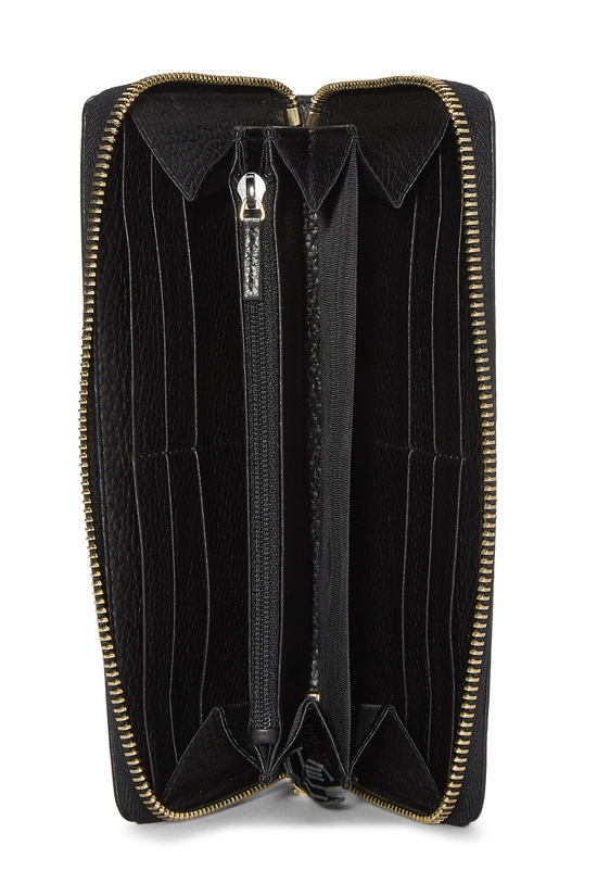 Black Leather Soho Zip Around Wallet, , large image number 3