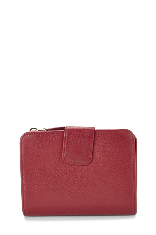 Red Vitello Daino Compact Wallet, , large image number 2