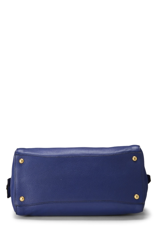 Blue Vitello Daino Convertible Handbag, , large image number 4
