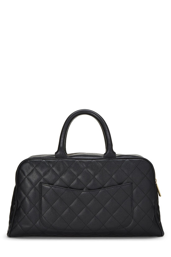 Black Quilted Caviar Bowler Small, , large image number 4