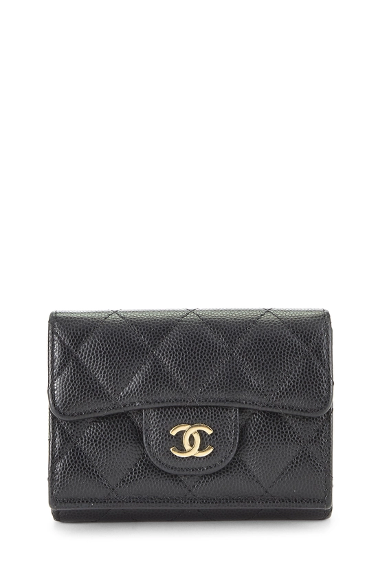 Black Caviar Classic Flap Compact Wallet, , large image number 0
