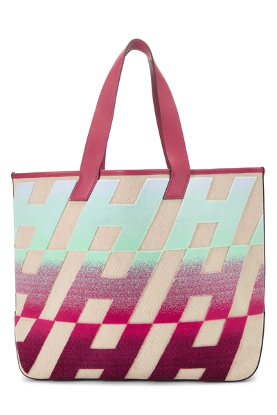 Hermès Multicolor Canvas Cabas H en Biais Tote 40