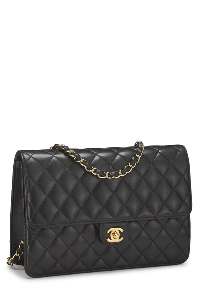 Black Quilted Lambskin Turnlock Ex Flap Medium, , large