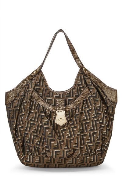 Brown Zucca Chef Pocket Tote Large