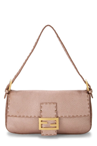 Pink Metallic Selleria Baguette Bag
