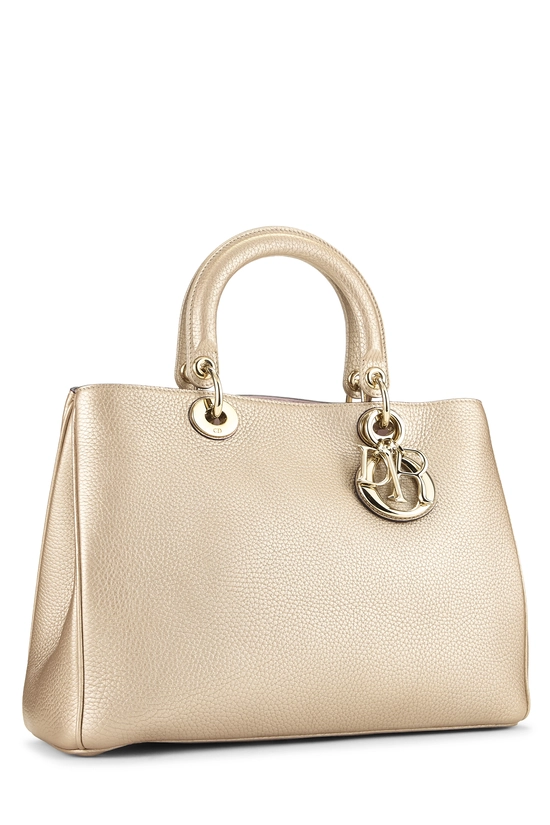 Gold Metallic Leather Diorissimo Medium, , large image number 1