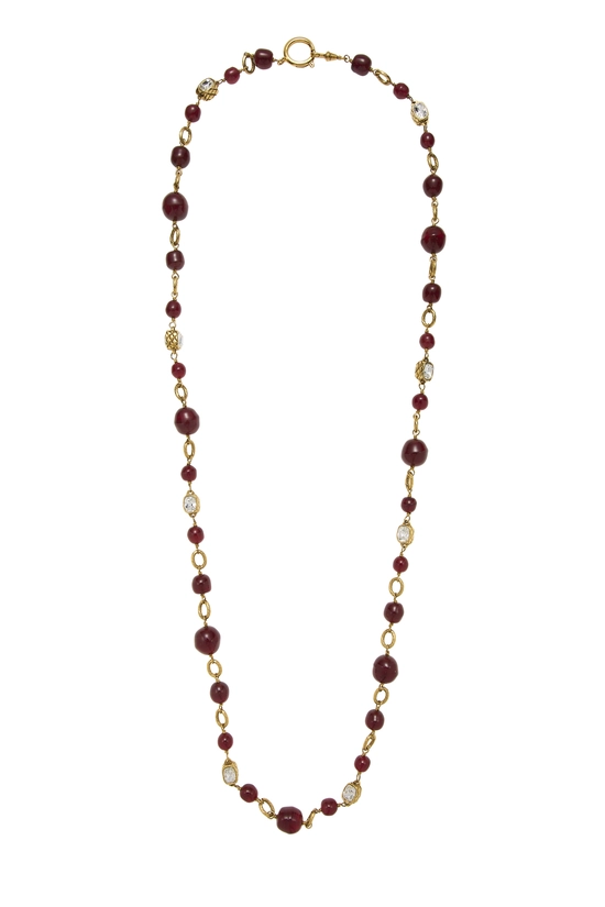 Red Gold Gripoix Necklace, , large image number 0