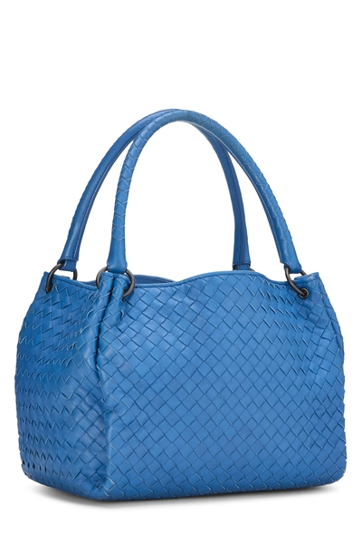 Blue Intrecciato Parachute Tote Medium, , large