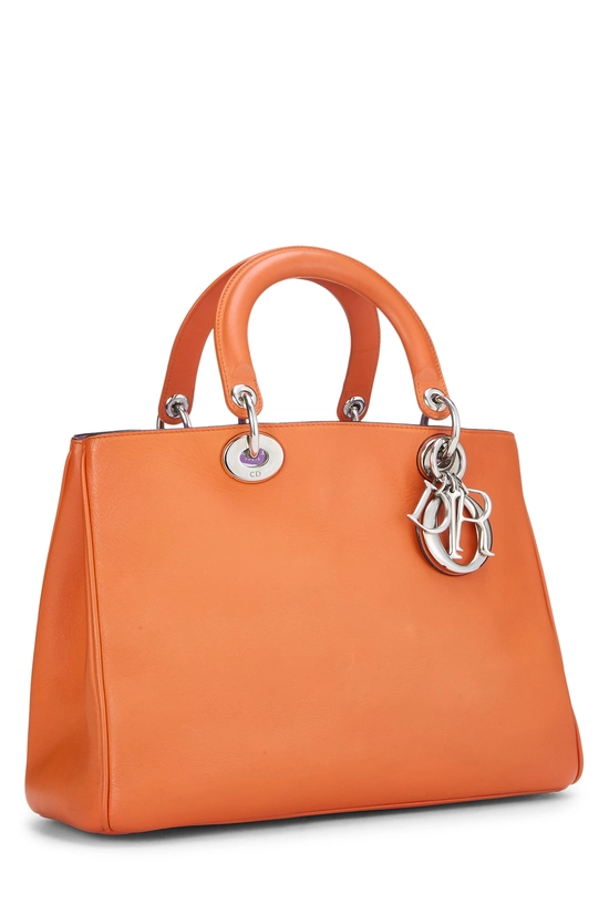 Orange Calfskin Leather Diorissimo Medium, , large image number 1