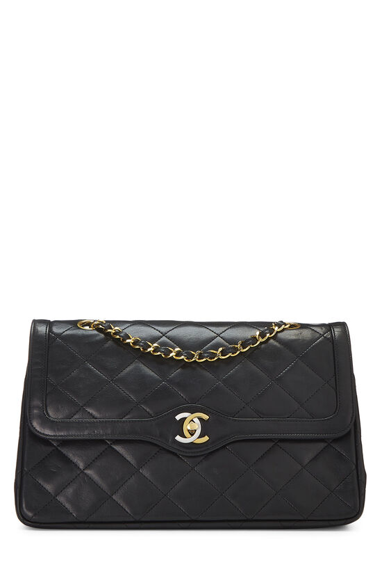 Black Quilted Lambskin Paris Limited Double Flap Jumbo, , large image number 0