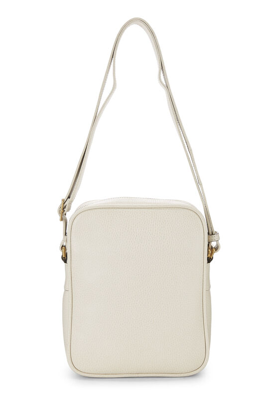 White Logo Print Leather Vertical Camera Bag Small, , large image number 3