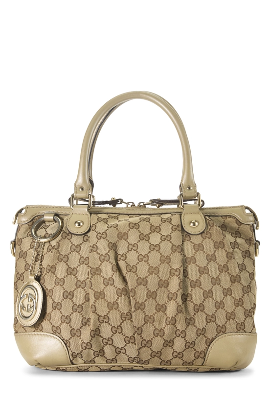 Gold Original GG Canvas Sukey Zip Handbag Large, , large image number 0