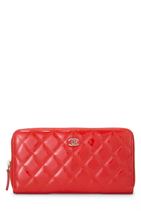 Red Quilted Patent Leather Wallet, , large image number 0
