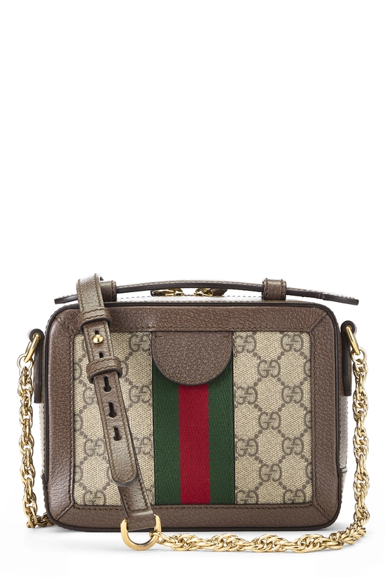 Brown GG Supreme Ophidia Top Handle Shoulder Bag Small, , large image number 3