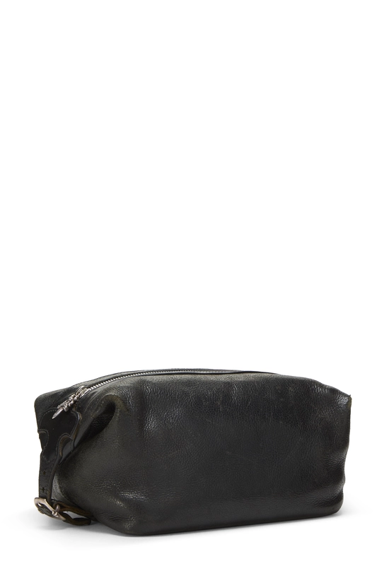 Black Leather Toiletry Pouch, , large image number 1