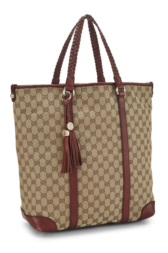 Burgundy Original GG Canvas Tote, , large image number 1