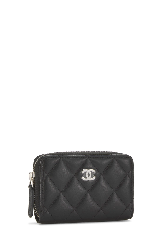 Black Lambskin Zip Around Coin Purse, , large image number 1