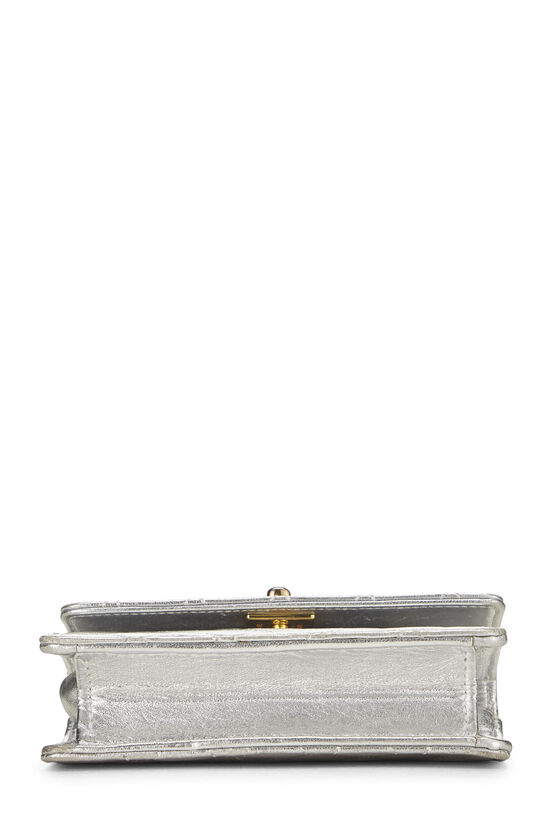 Chanel Metallic Silver Lambskin Half Flap Micro Q6B0271IV8002 | WGACA