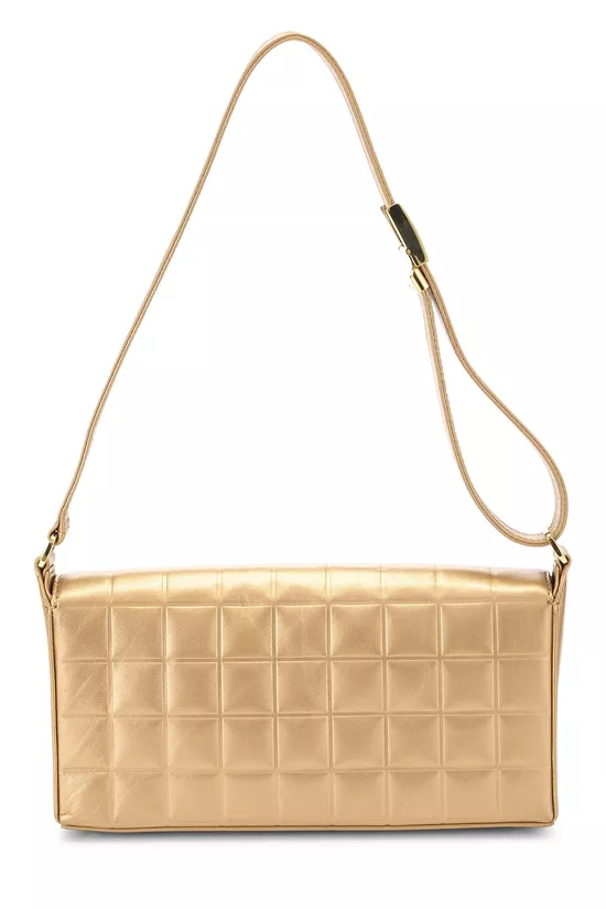 Gold Leather Chocolate Bar Shoulder Bag Medium, , large image number 3