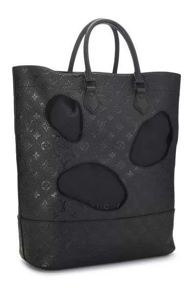 COMME DES GAR&Ccedil;ONS x Louis Vuitton Black Monogram Empreinte Bag with Holes, , large