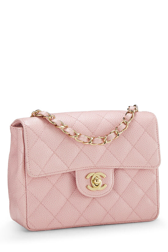 Pink Quilted Caviar Classic Square Flap Mini, , large image number 2