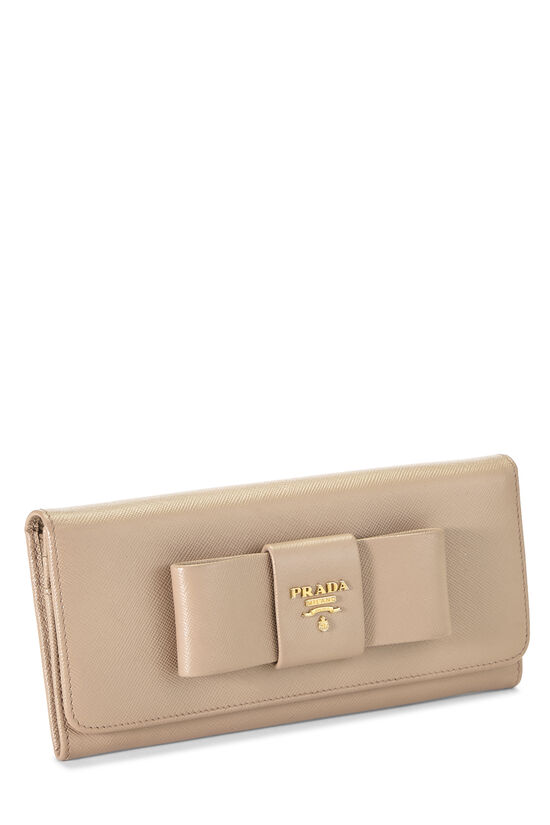 Pink Saffiano Bow Continental Wallet, , large image number 1