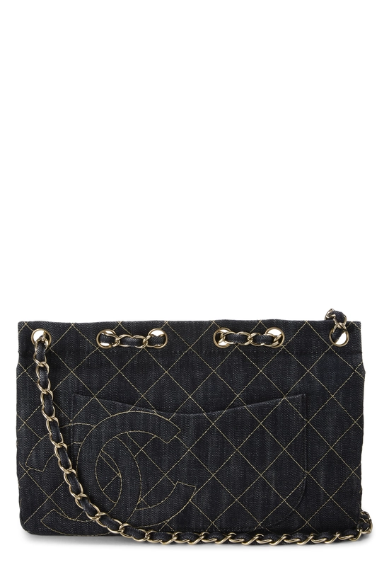 Navy Denim Shoulder Bag, , large image number 3
