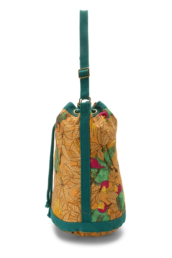 Yellow Les Perroquets Canvas Drawstring Shoulder Bag, , large image number 2