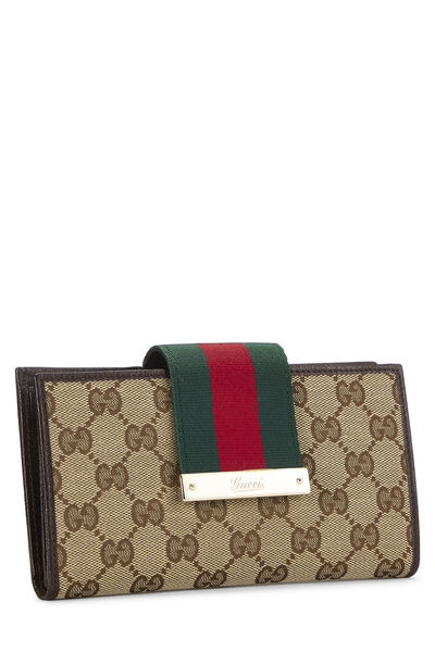 Brown Original GG Canvas New Ladies Continental Wallet, , large