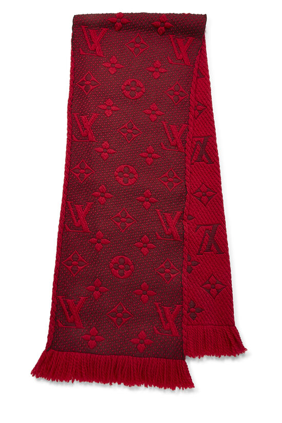 Red Wool Logomania Scarf, , large image number 2