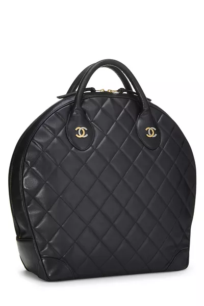 Black Quilted Lambskin Paris Limited Bowler Large, , large