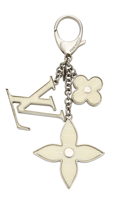 White & SIlver Fleur d'Epi Bag Charm, , large image number 0