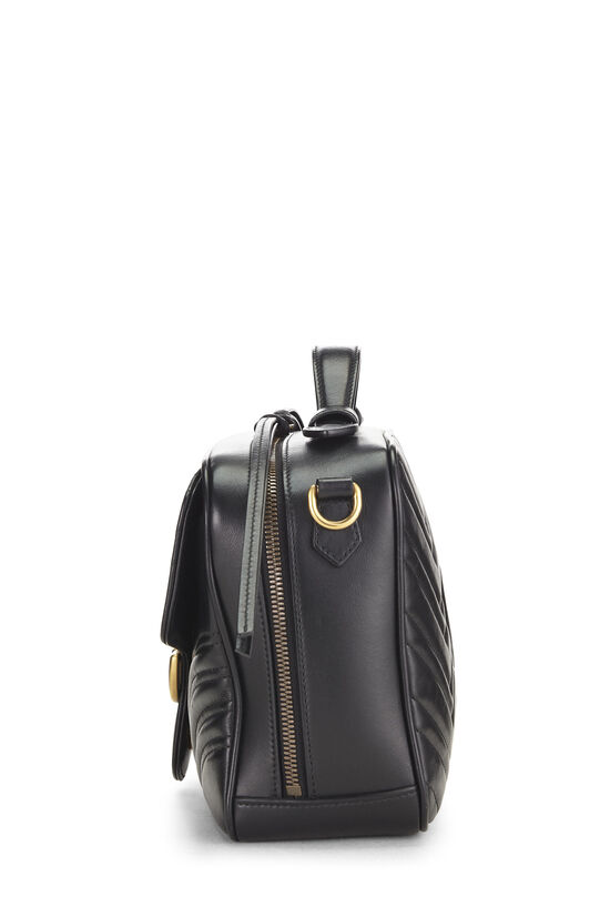 Black Leather GG Marmont Shoulder Bag Small, , large image number 2