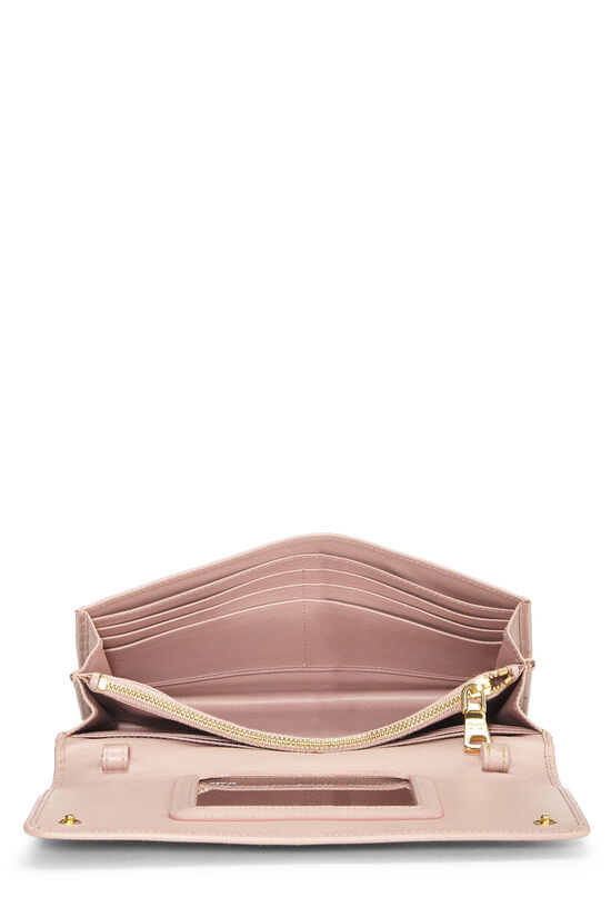 Prada Pink Saffiano Leather Wallet on Chain, Luxury, Bags