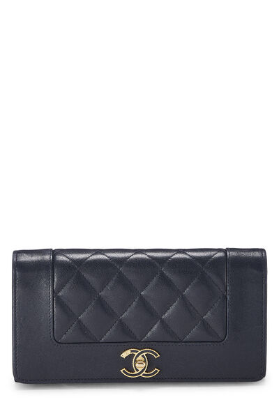 Navy Quilted Lambskin Mademoiselle Wallet