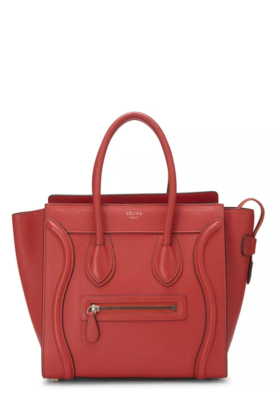 Orange Drummed Calfskin Luggage Micro, , large image number 0