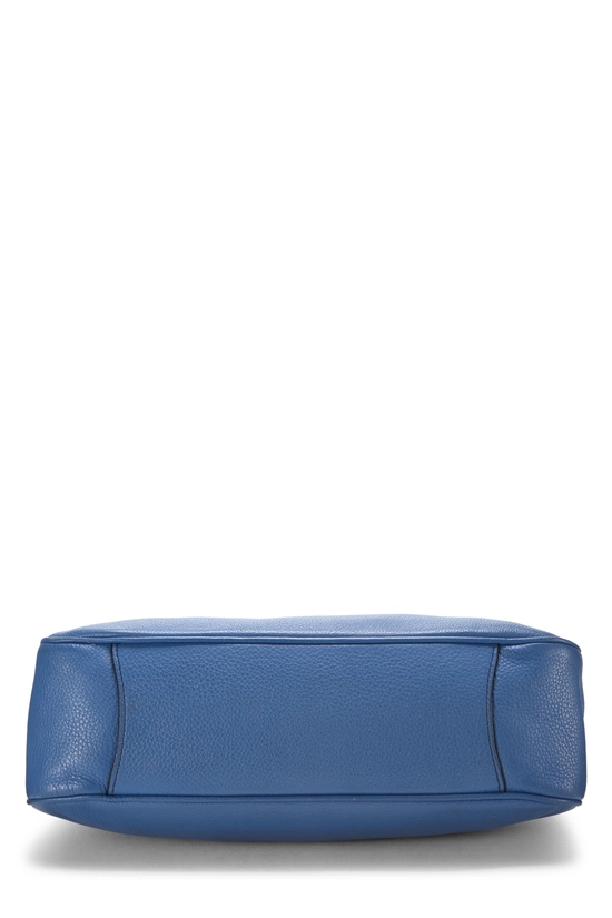 Blue Vitello Daino Shoulder Bag Small, , large image number 4